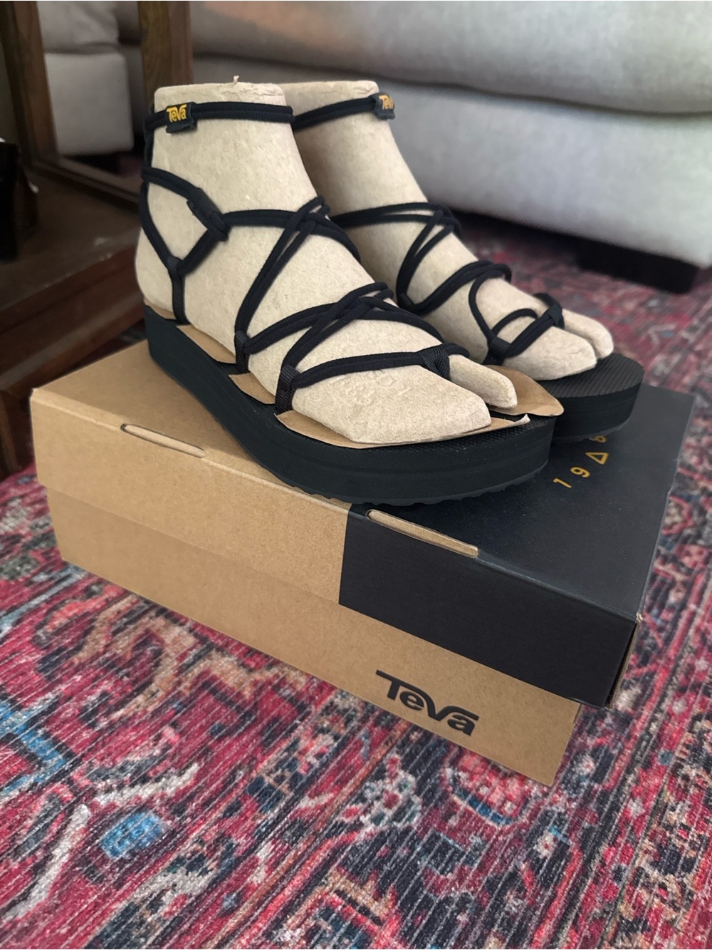 Teva Midform Infinity Black Strappy Platform Sandals for Women